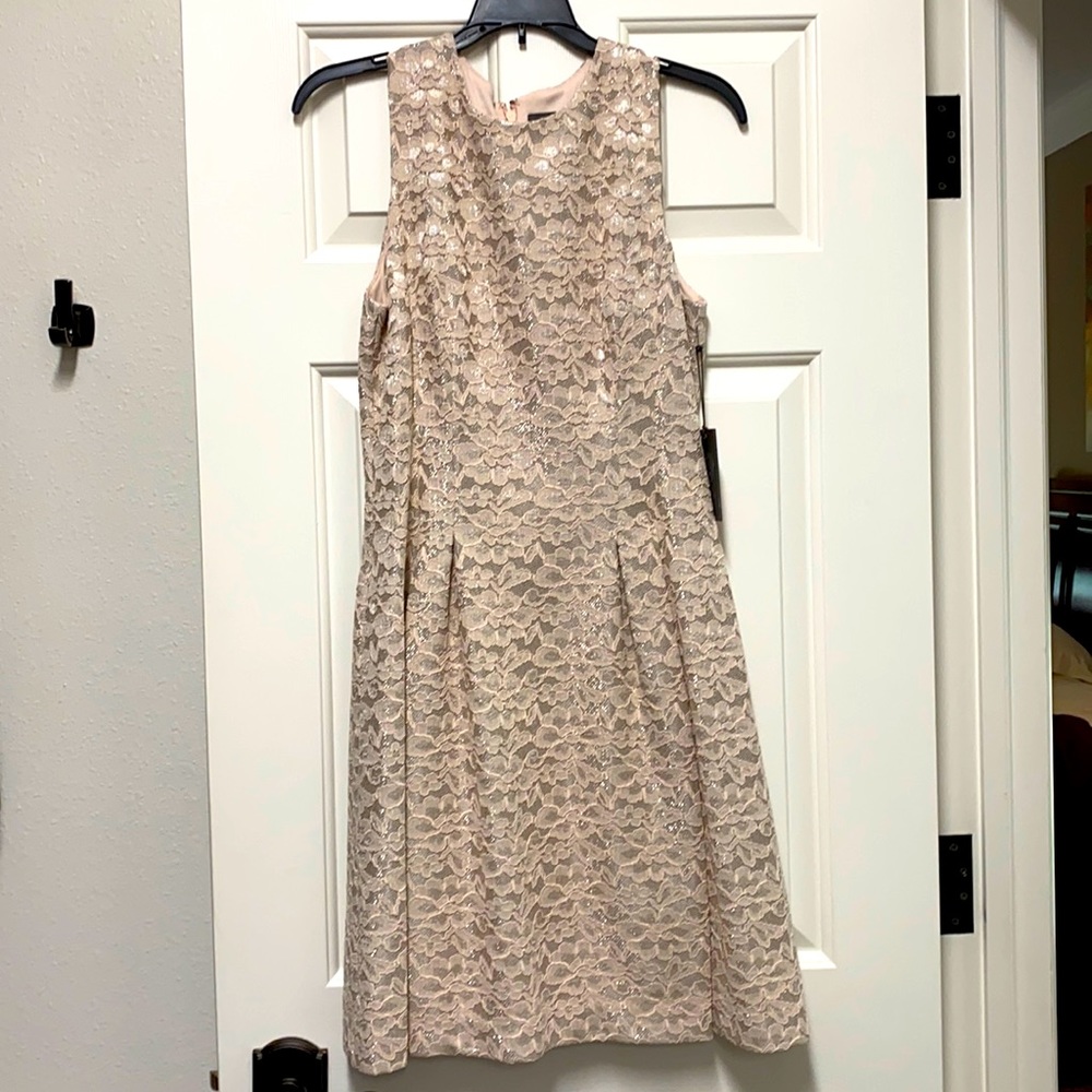 NWT Vince Camuto Blush Color Lace Overlay Size 8 Cocktail Dress.